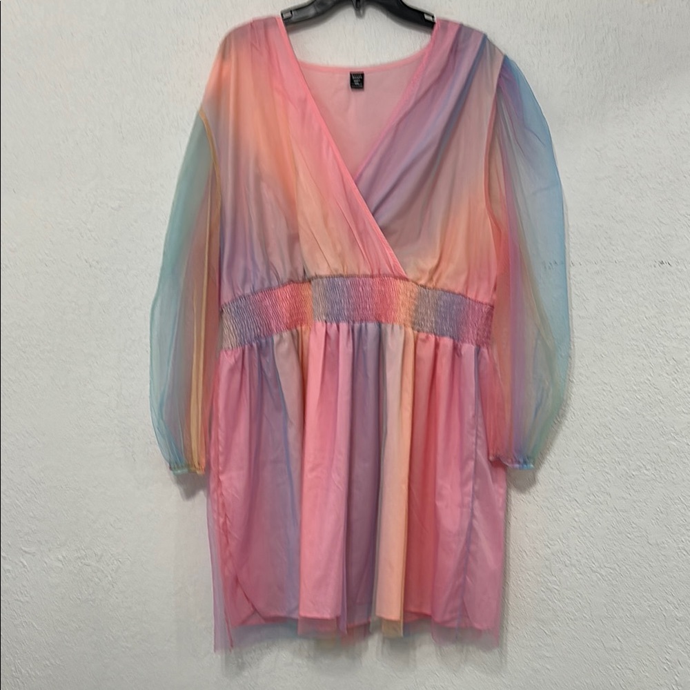 ⭐️ 3/$13 Rainbow Sheer Sleeve Dress